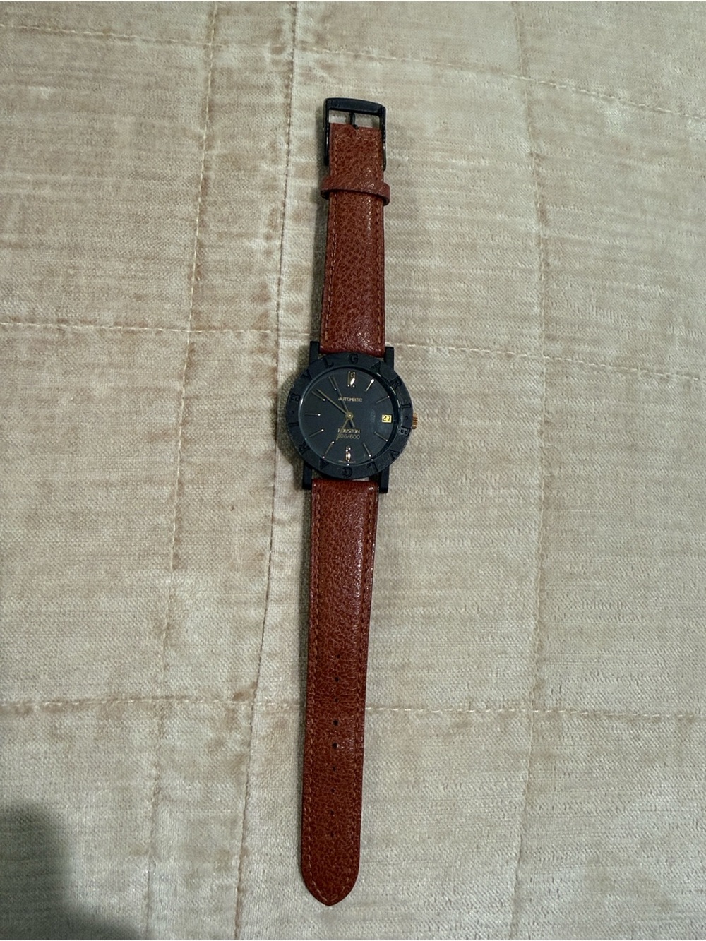 Bvlgari limited edition Houston carbon gold 33mm watch worn once
